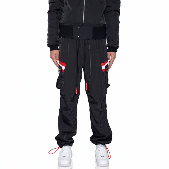 Konus Men's Reflective Tape Utility Cargo Pants With in Black for wholesale by Robin K