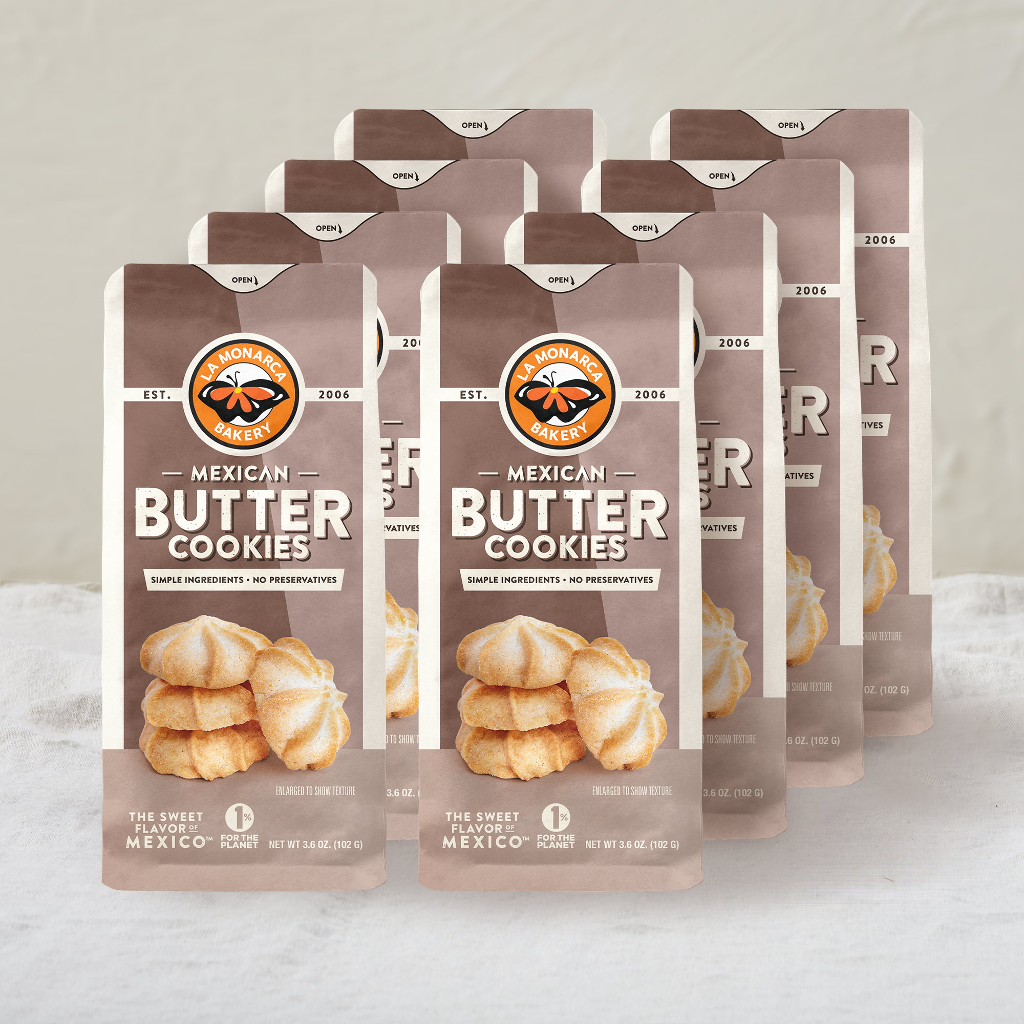 La Monarca Bakery - Wholesale Cookie - Mexican Butter Cookies 3.6 oz Bag3