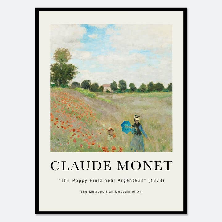 Claude Monet The Poppy Field near Argenteuil Art Print N58 for wholesale by Sugar & Canvas