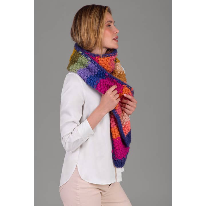 SAACHI - Wholesale Scarf - Women's - Rainbow Knitted Chunky Scarf