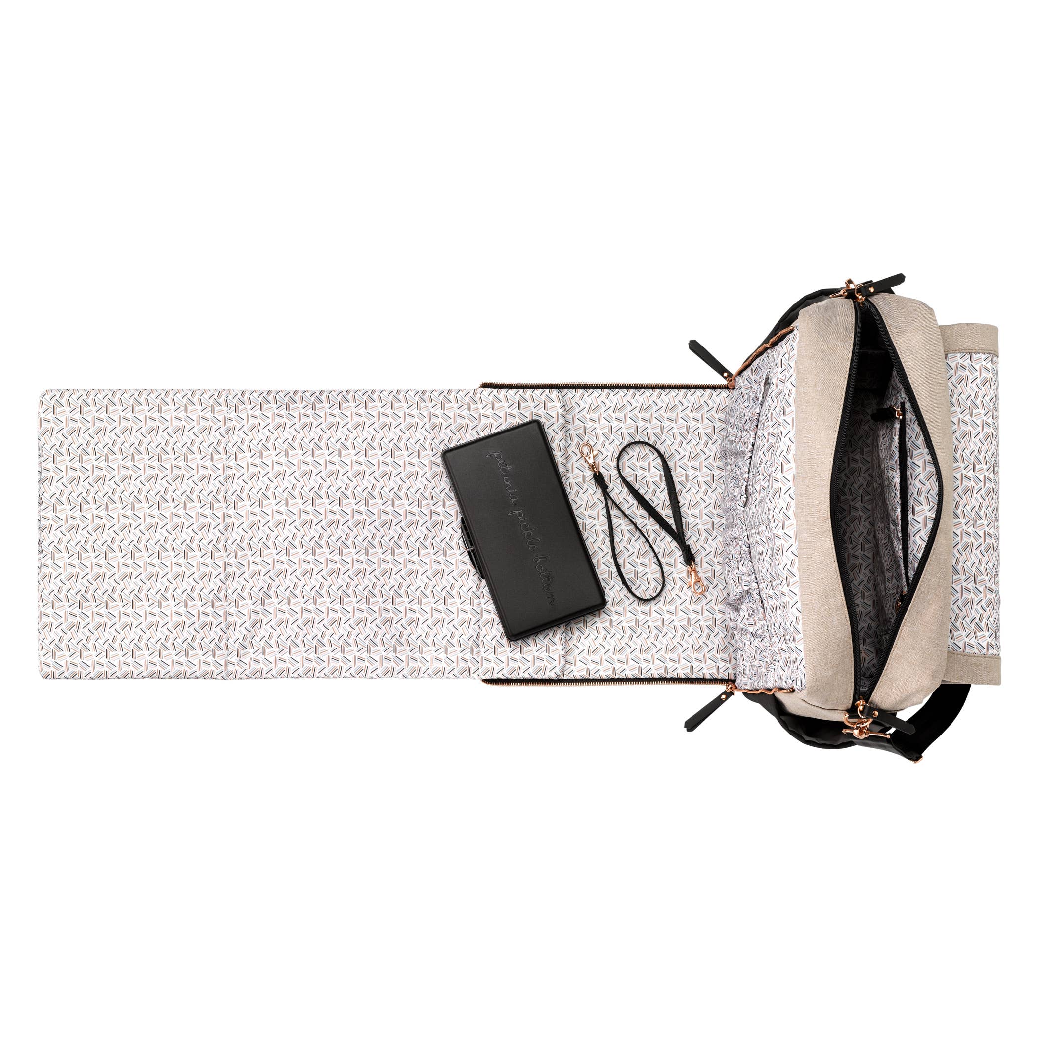 Petunia - Wholesale Diaper Bag - Baby - Boxy Backpack - Sand/Black4