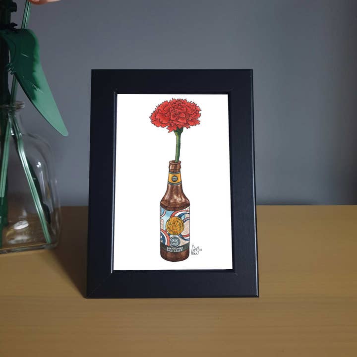 Impresión enmarcada de 4 x 6 pulgadas sobre el clavel rojo de Ohio en los Grandes Lagos para venta al por mayor de Lee McGuire Art