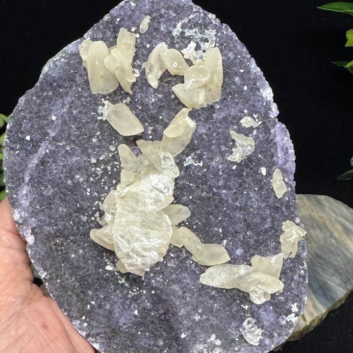 Geode di ametista brasiliana mappa stellare reattiva ai raggi UV calcite F531 per la vendita all'ingrosso da parte di The 7 Directions