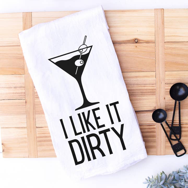 Torchon à main et à vaisselle I Like It Dirty, Cheeky and Funny pour bar et cuisine pour la vente par Designing Moments