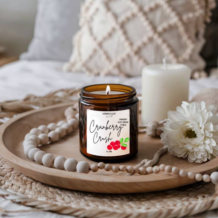 Cranberry Crush - Velas de soja de 7 y 12 oz para venta al por mayor de Lavender & Lillies