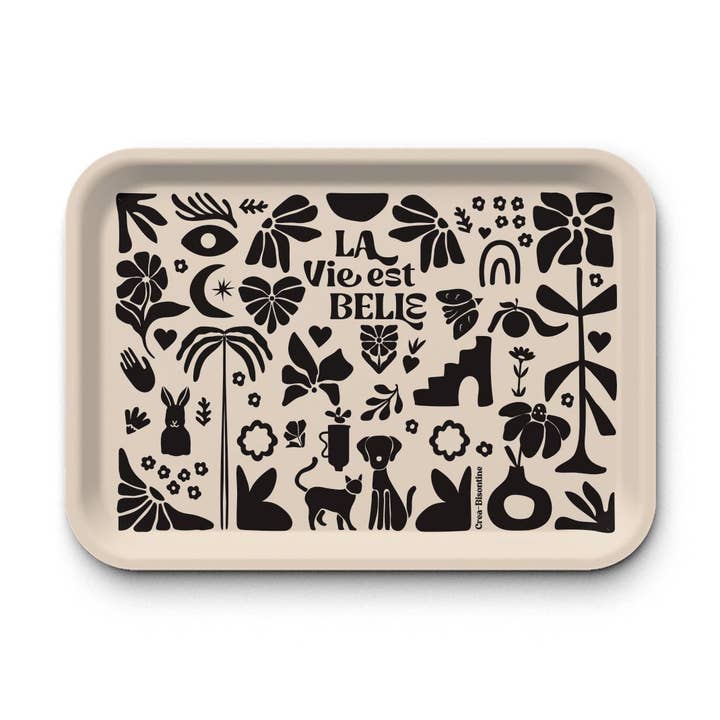 Bandeja rectangular Kraft (42x30 cm) - La vida es hermosa* para venta al por mayor de Maison Royal Garden