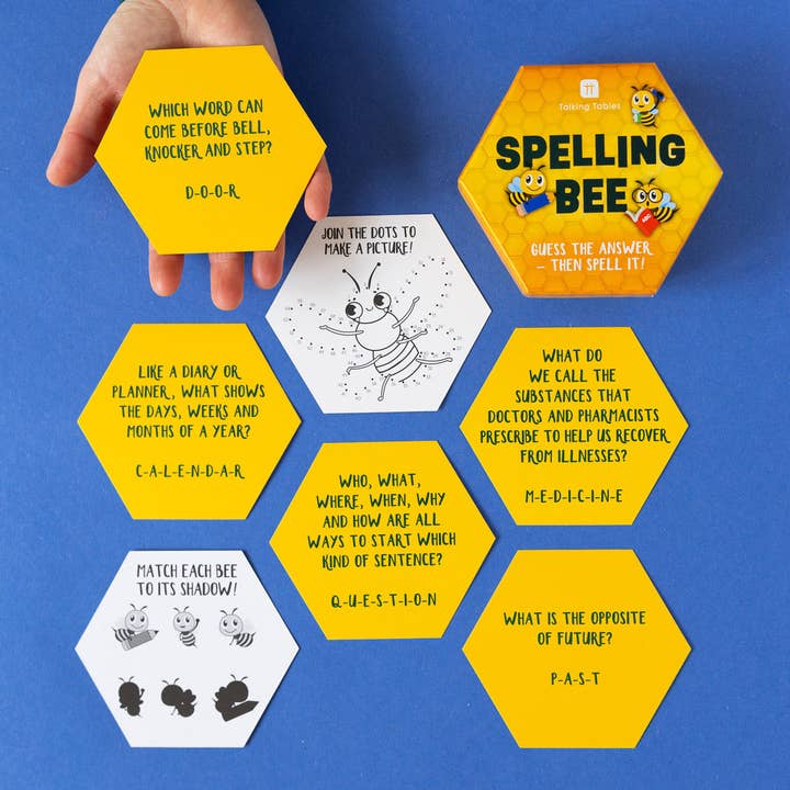 Talking Tables USA - Wholesale Card Game - Spelling Bee Kids Game | POS Unit | Kids Card Game |