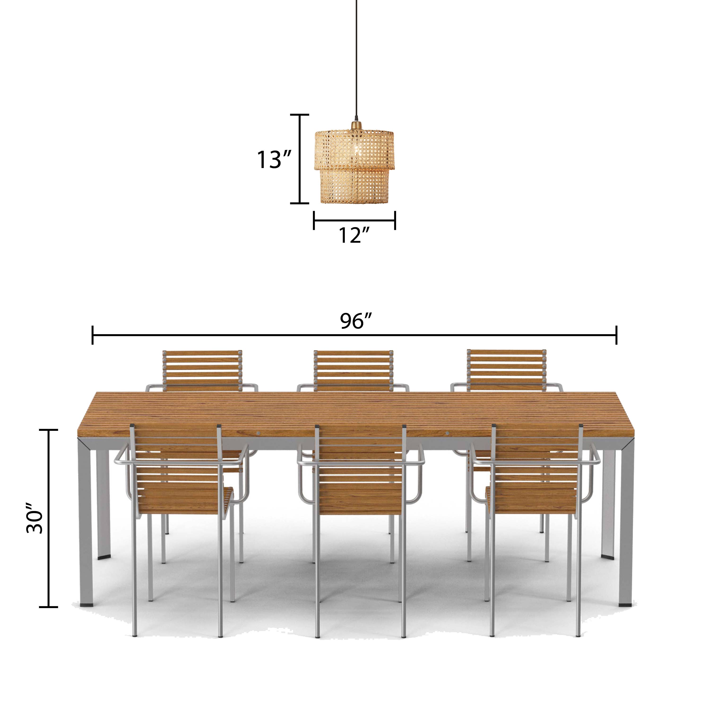 River of Goods - Wholesale Chandelier/Hanging Light - 12"W 1-Light Alvero Metal and Rattan Hanging Pendant Light8