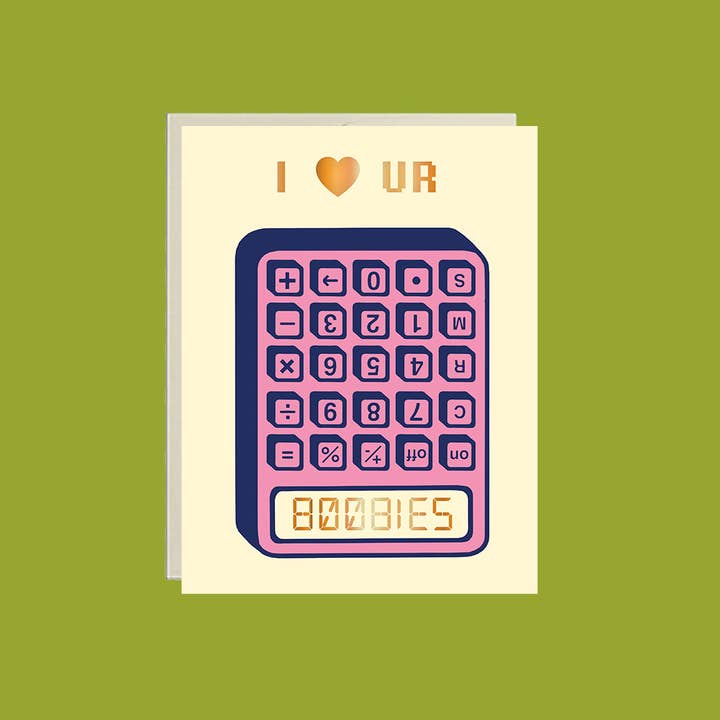 BOOBIES Calculator - Foil Valentine's Day ✿ Love for wholesale by Lucky Goods Paper