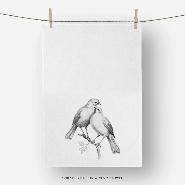Porter Lane Home - Wholesale Tea Towel - Spring Bird Sketch Tea Towel