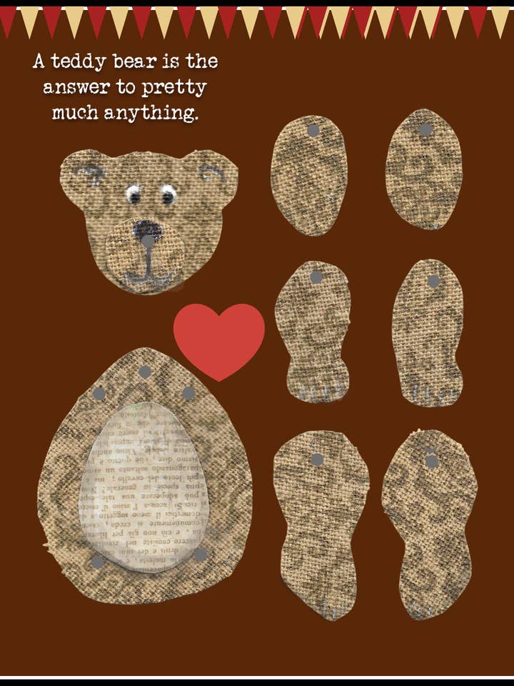 Teddybeer gelede papieren poppenset voor wholesale door Shannon Marie Makes