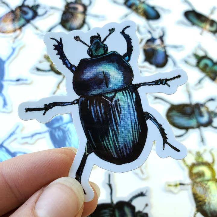 Art by Trisha Hall - Wholesale Sticker - Scarab Beetle Holographic Sticker3
