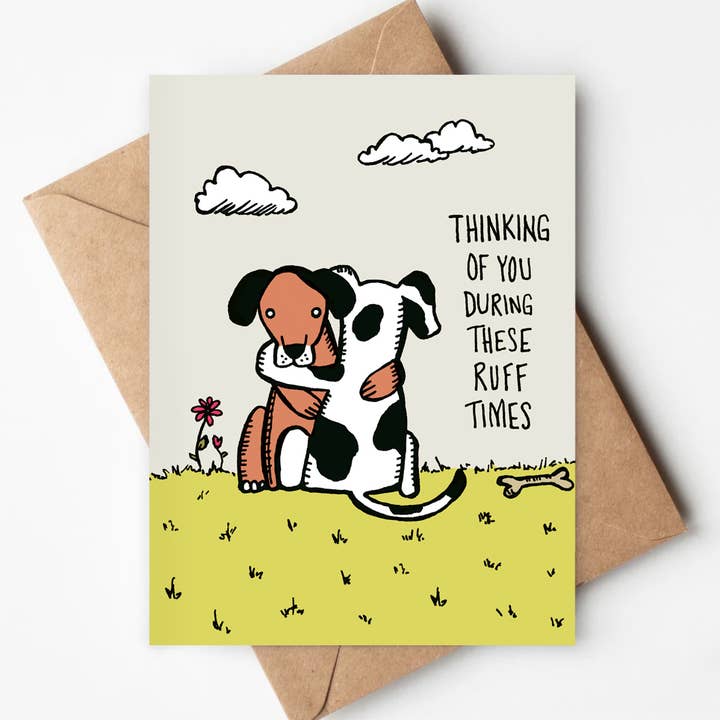 Pensées pour toi en ces moments difficiles Carte écologique - Sympathie, Animal de compagnie pour la vente par Jenna's Doodles