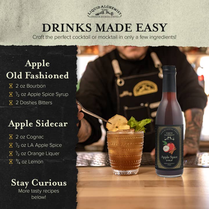 Liquid Alchemist Syrups - Wholesale Cocktail Mix/Syrup - Apple Spice Cocktail Syrup2