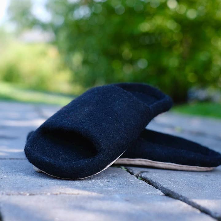 Fuzzy cove - Wholesale Slippers - Women's - Luxury Organic Merino Wool Slipper Slides | Women | Eco-Friendly Warmth, or Leather Foot Sole, Arch Support Home Cozy Comfort Gift2