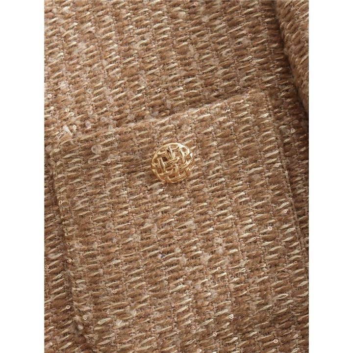 UZ Wholesale Store – Engroshandel Jakke - Dame – Kvindejakke i tweed med metalliske knapper og enkelt bryst, kort jakke5