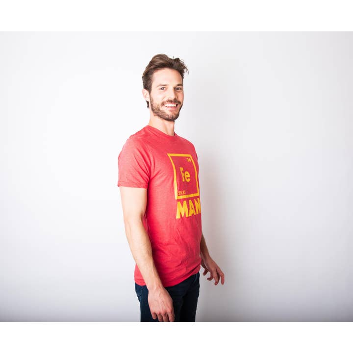 Chemical Element For Iron Man Science Mens Funny T shirt for wholesale by Crazy Dog T-Shirts