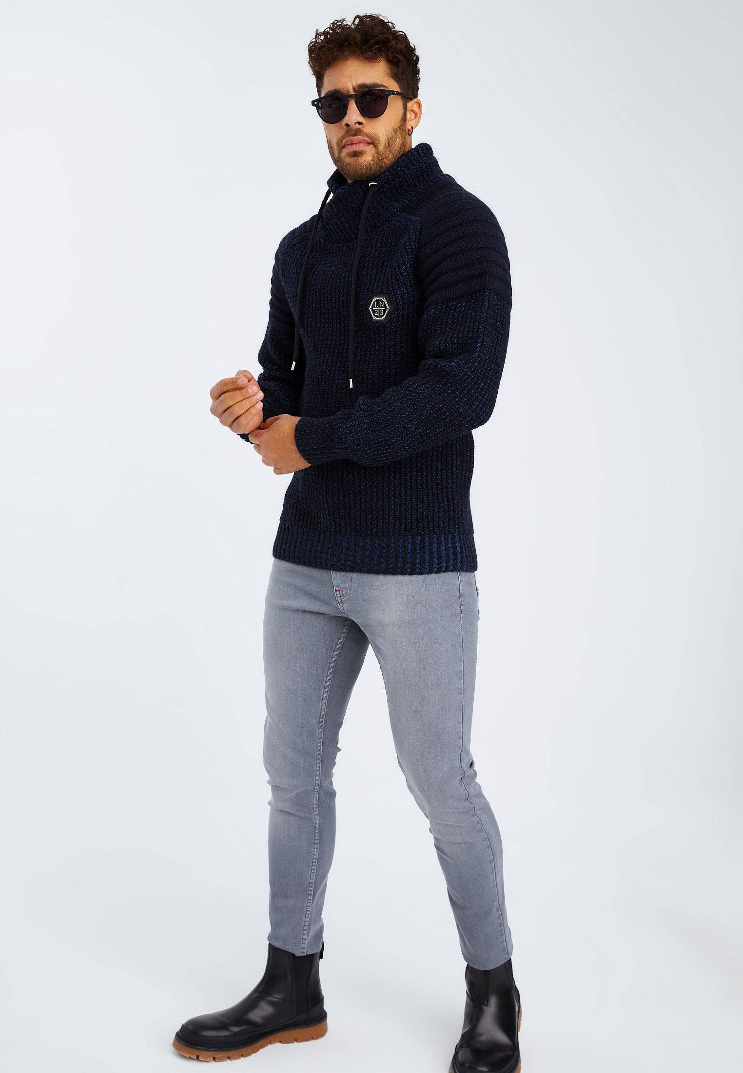 Leif Nelson GmbH - Wholesale Knit Sweater - Men's - Men's Knit Sweater Chunky Knit Shawl Collar LN-52351