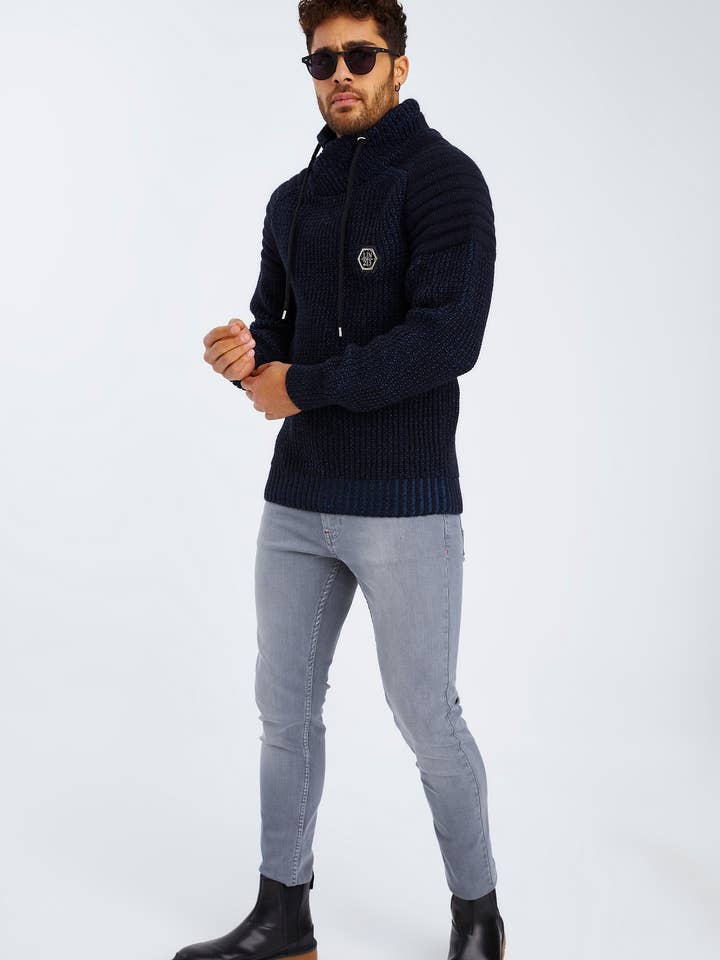 Leif Nelson GmbH - Wholesale Knit Sweater - Men's - Men's Knit Sweater Chunky Knit Shawl Collar LN-52351