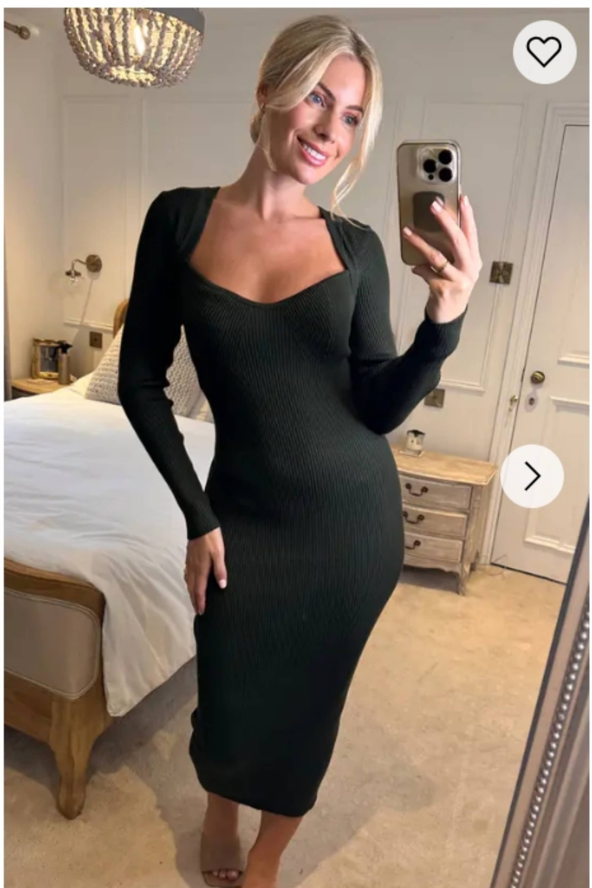 CY FASHION. LONDON – wholesale Dress – Women's – Soft Knitted Ribbed Midi Bodycon Dress Long Sleeve In Green0