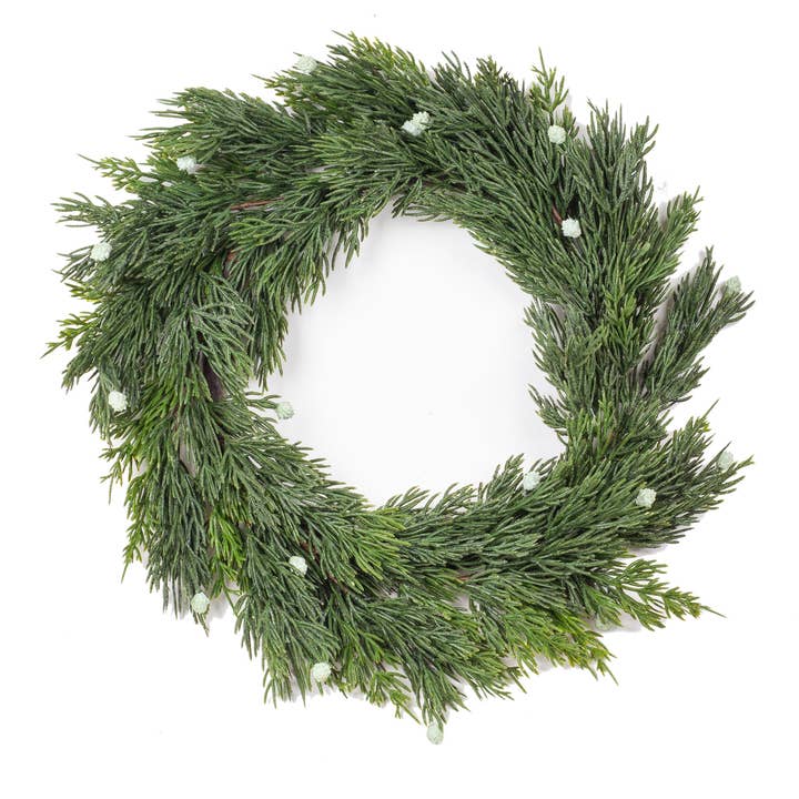 Blossom Bucket & Crossroads Home - Wholesale Wreath - 16" Large Cedar Candle Ring0