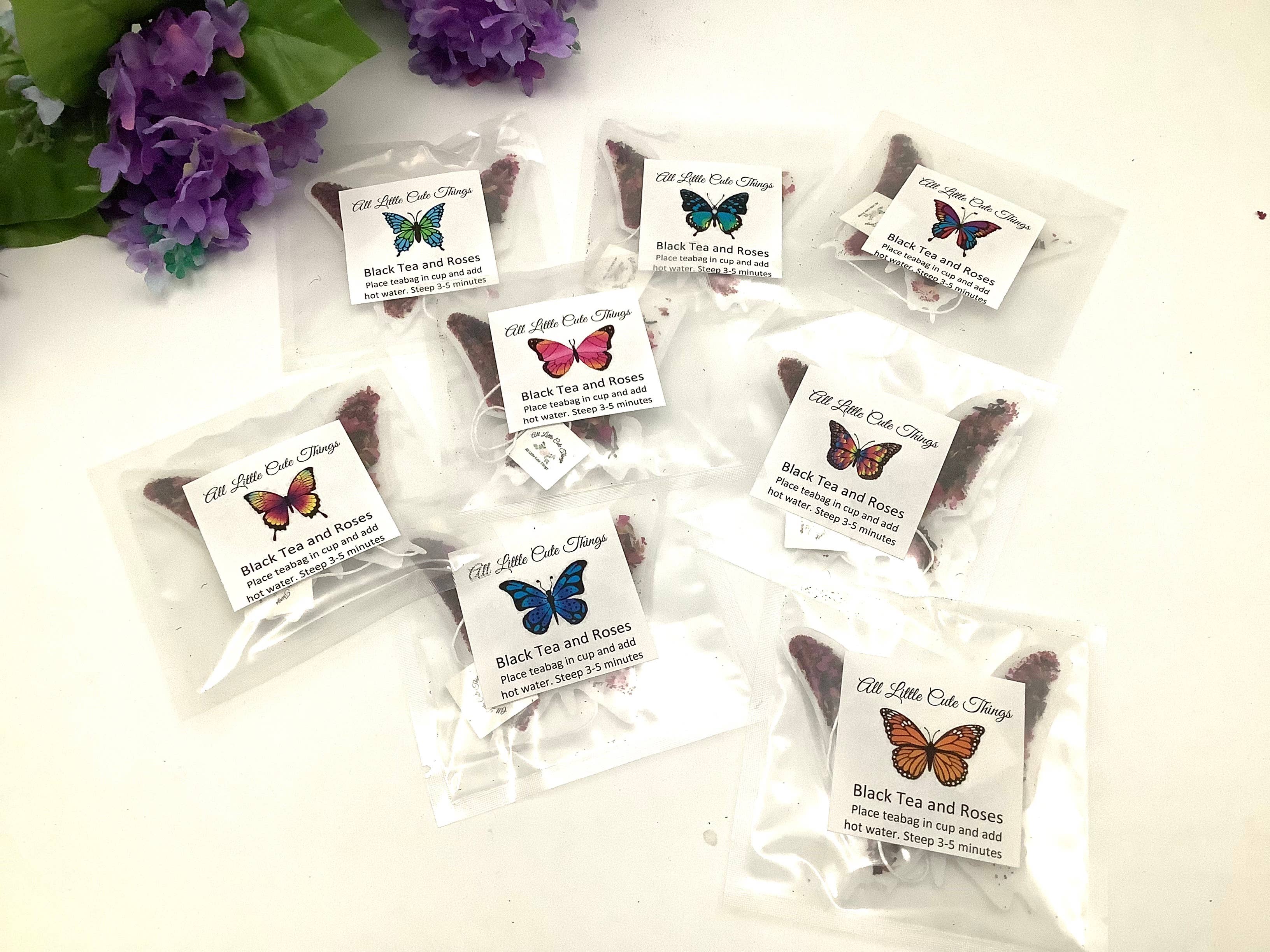 All Little Cute Things – wholesale Tea bags – Butterfly Black Tea and Roses, Gift Box with four packets11