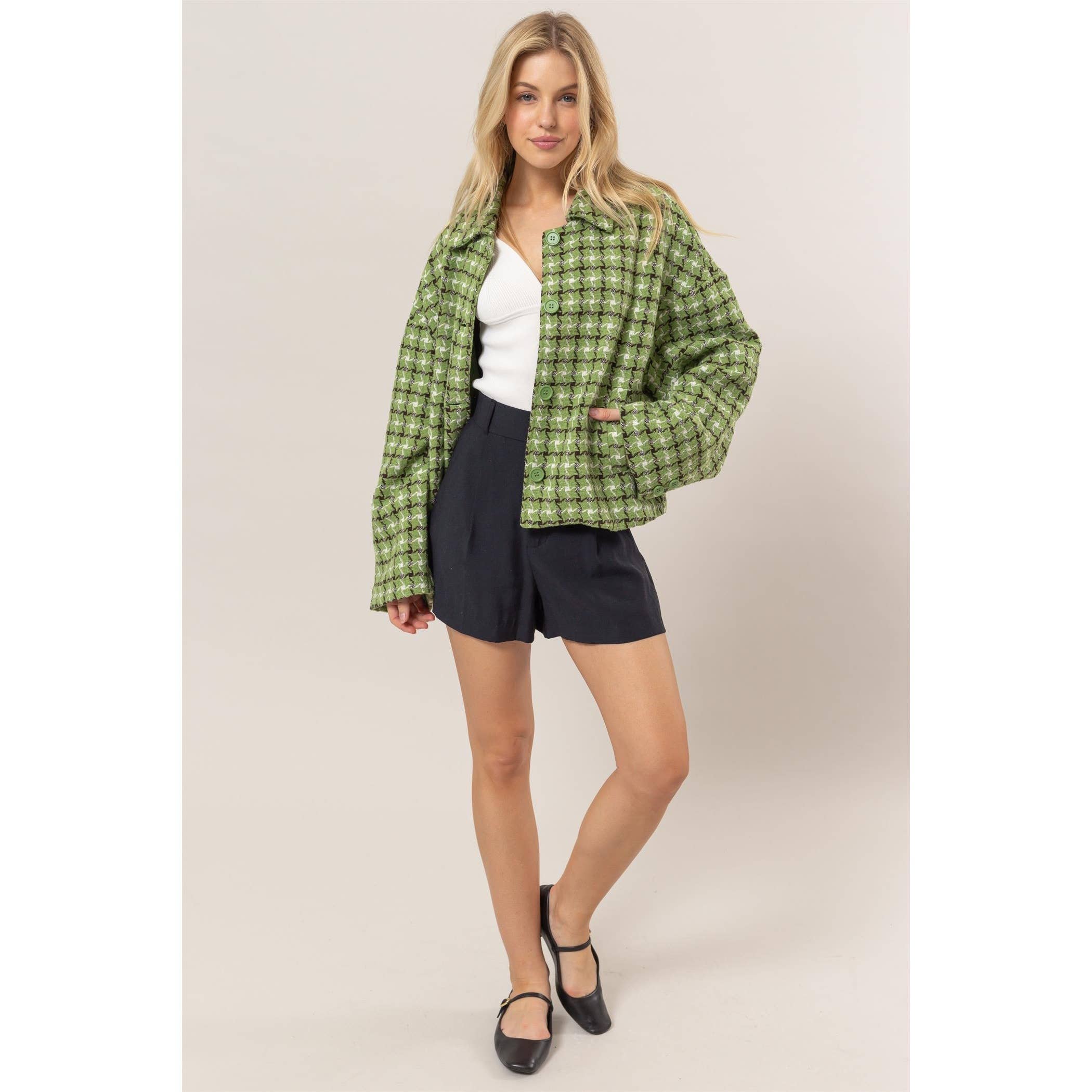 HYFVE - Vendita all'ingrosso Cappotto - Donna - Giacca oversize a quadri in tweed6