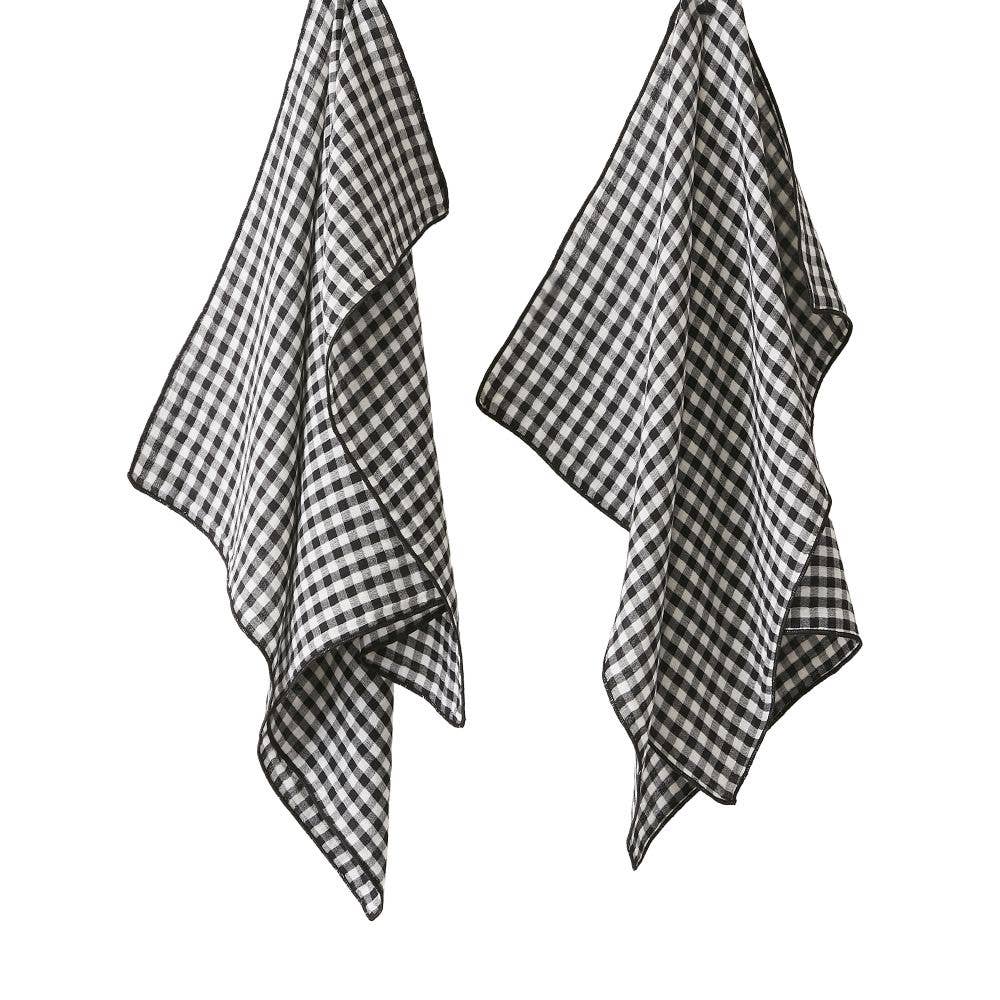 Housse De Rêve - Wholesale Hand Towel - Set of 2 hand towels 50x70 cm Cotton Gauze Quadri truffle0