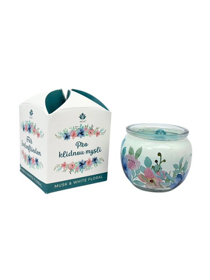 ARÔME Candle Musk & White Floral 90 g In Glass With Box for wholesale by SferaNatura by INCI SRL