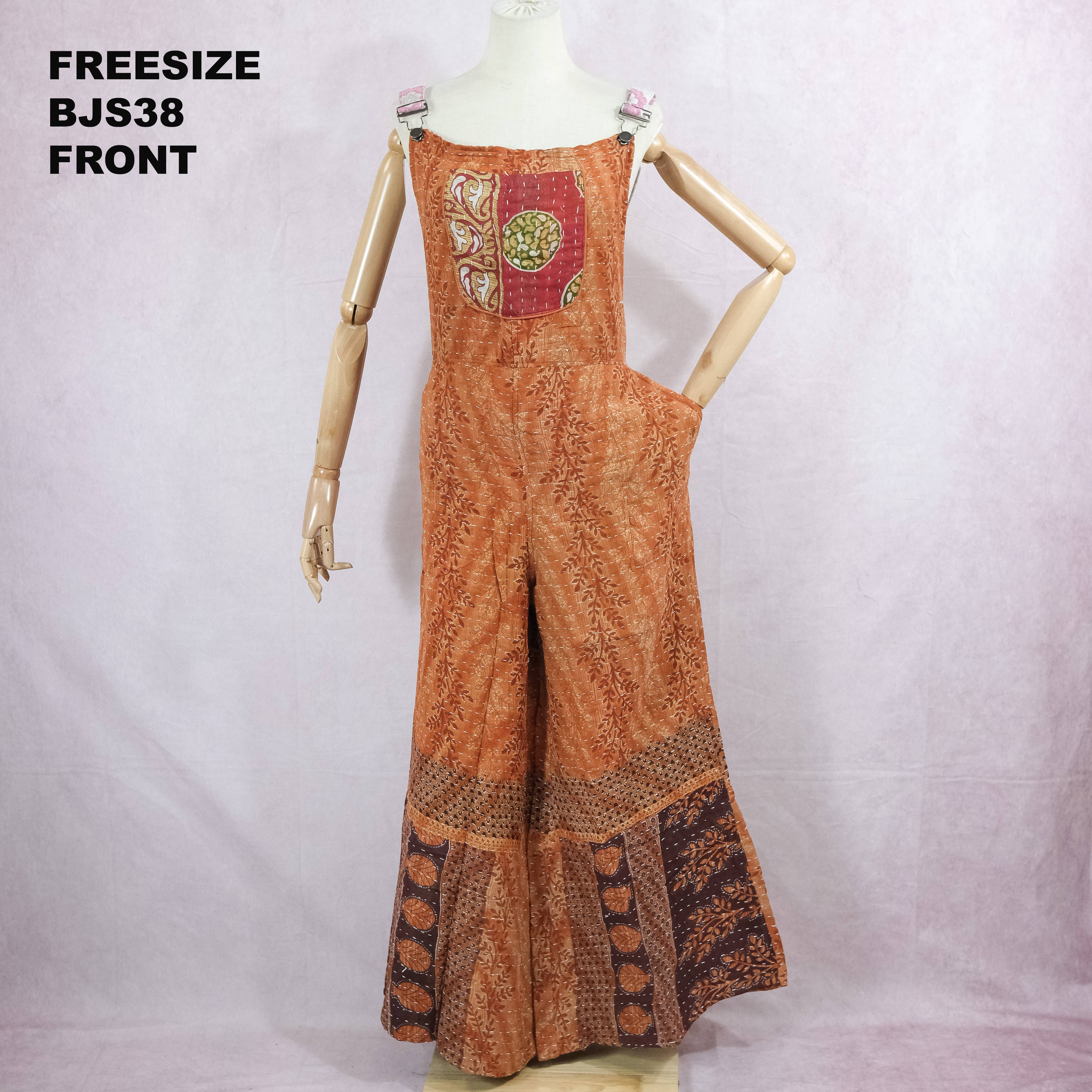 Karma Nepal Crafts - Wholesale Jumpsuit - Women's - Kantha Boho Bell Bottom Jumpsuit5