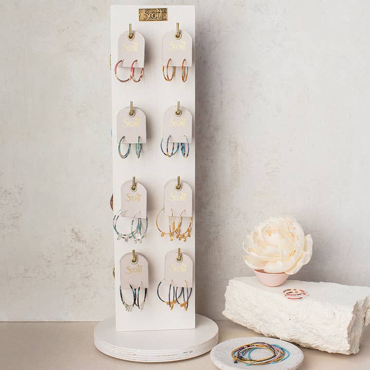 Scout Curated Wears - Wholesale Hoop Earrings - Chromacolor Miyuki Small Hoop - Desert Multi/Gold