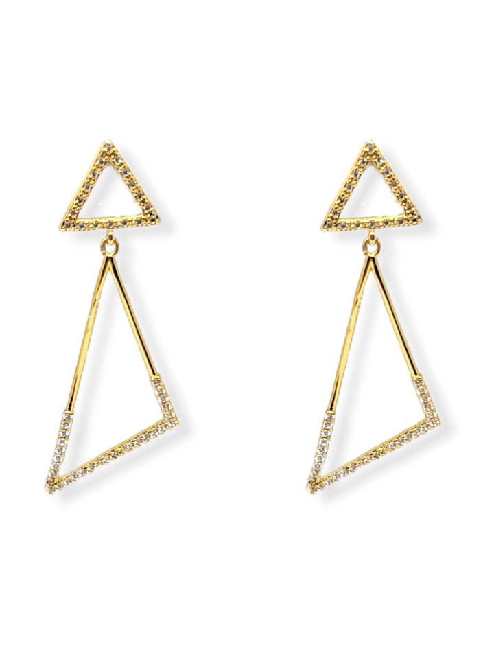 Brincos Triangulares de Cristal Libby por atacado de Ariel Taub