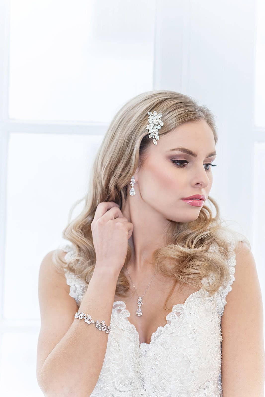 allureweddingjewelry - Wholesale Dangle Earrings - Natalia Cluster CZ Earrings4