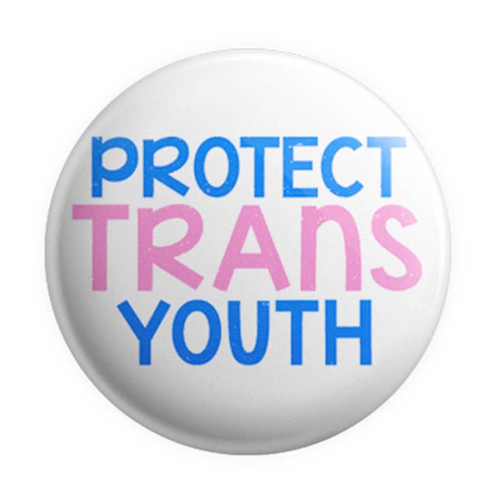 Beskyt Trans Youth Pinback-knap/badge for engroshandel hos Prickly Cactus Collage