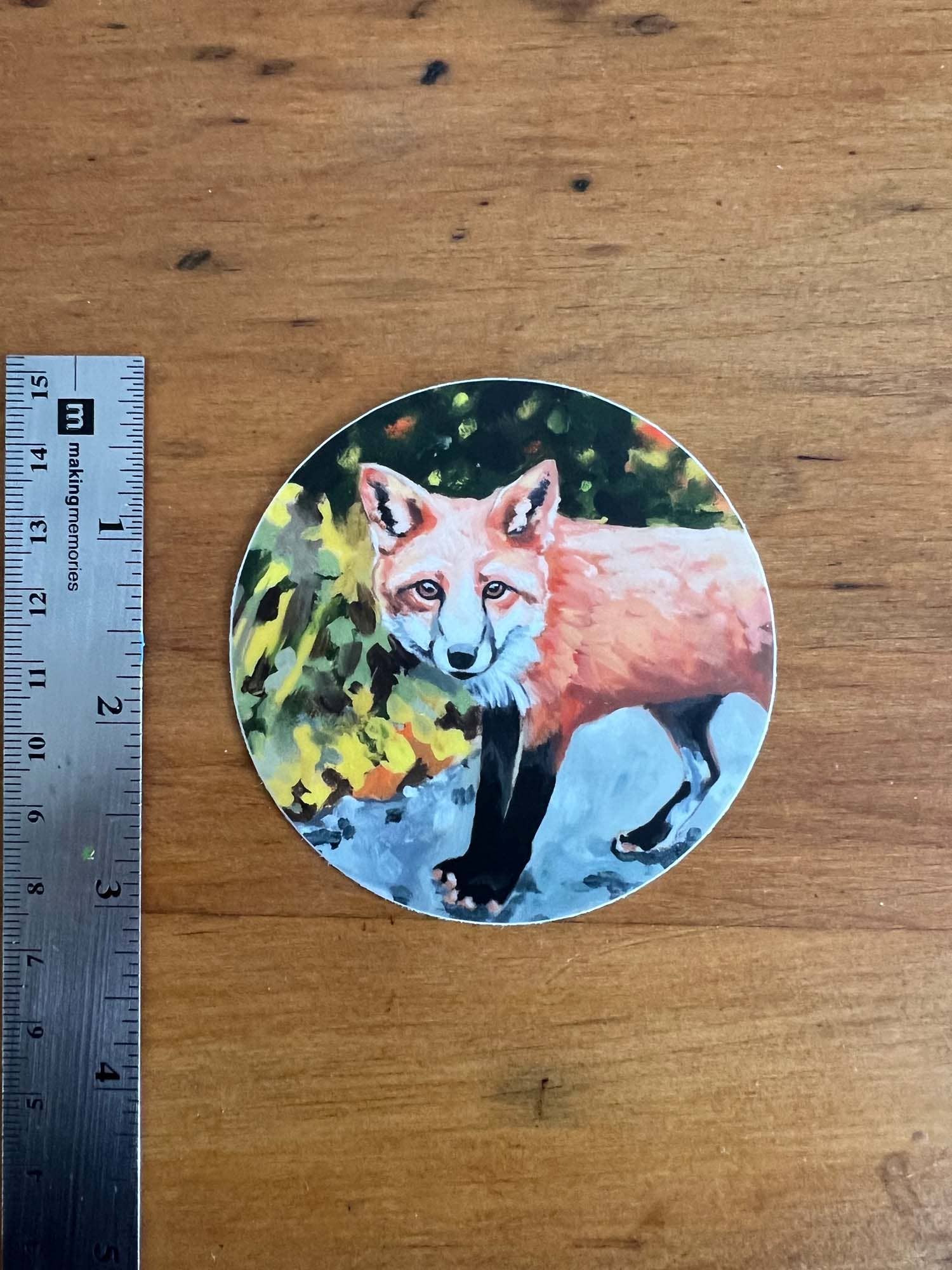 Kasey Melissa Art – Engroshandel Klistermærke – Orange ræv/vinyl klistermærke2