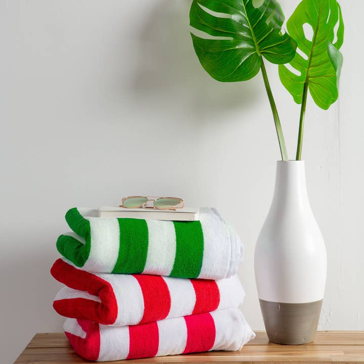 Welcome Home Unbeatable Deals - Wholesale Beach Towel - Green Stripe Lounge Chair with Beach Towel Top1