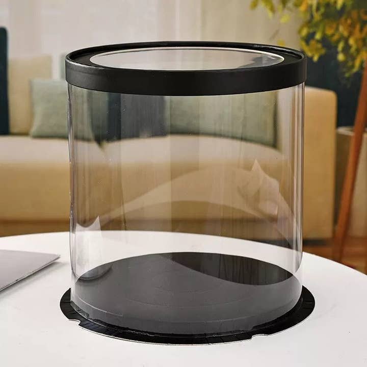 Elegant Design Supply – wholesale Cake stand – Round Tall Transparent Clear Box with base and CLEAR Lid8