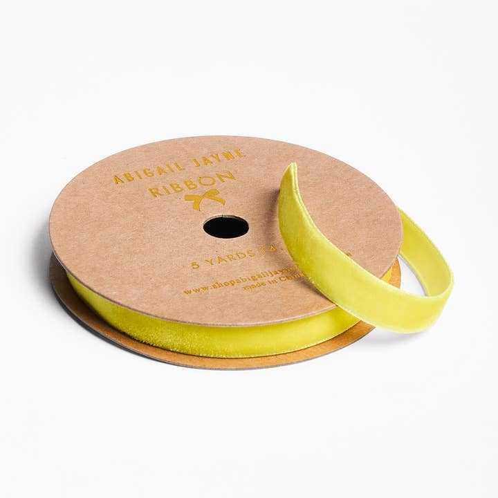 Velvet Ribbon - Chartreuse for wholesale by Abigail Jayne Design