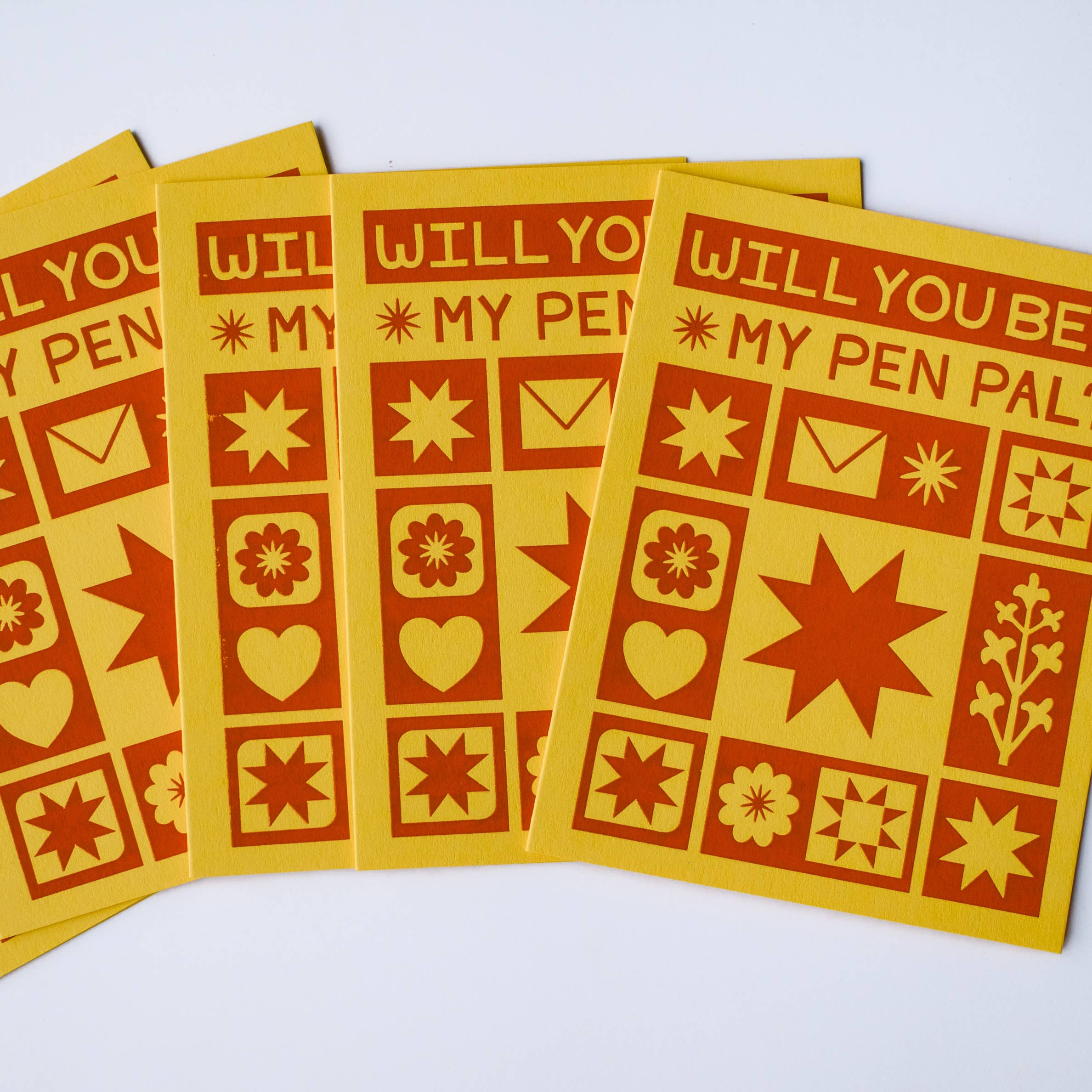 Lex MB Studio - Wholesale Everyday Greeting Card - Hand Printed "Will You Be My Pen Pal?" Everyday Card8