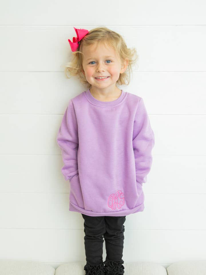 Sudadera de Cuello Redondo - Lavanda (LARGO EXTENDIDO) para venta al por mayor de Love That Cotton