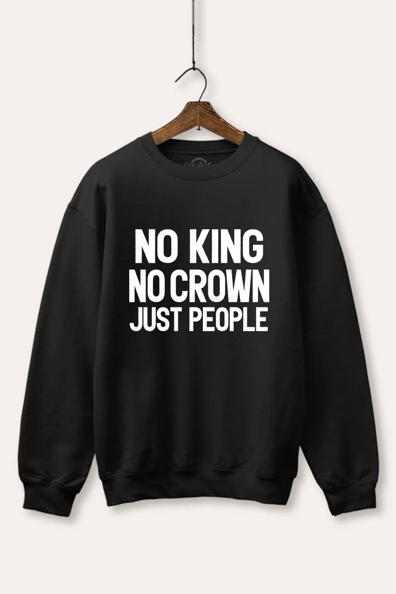 VINTAGE POINT USA - Wholesale Graphic Sweatshirt - Women's - NO KING NO CROWN FLEECE GRAPHIC SWEATSHIRT0