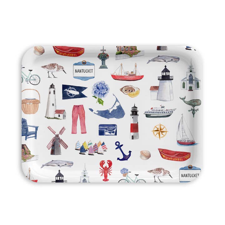 Nantucket Forever! Birchwood Serving Tray: Three Sizes for wholesale by The Muddy Dog