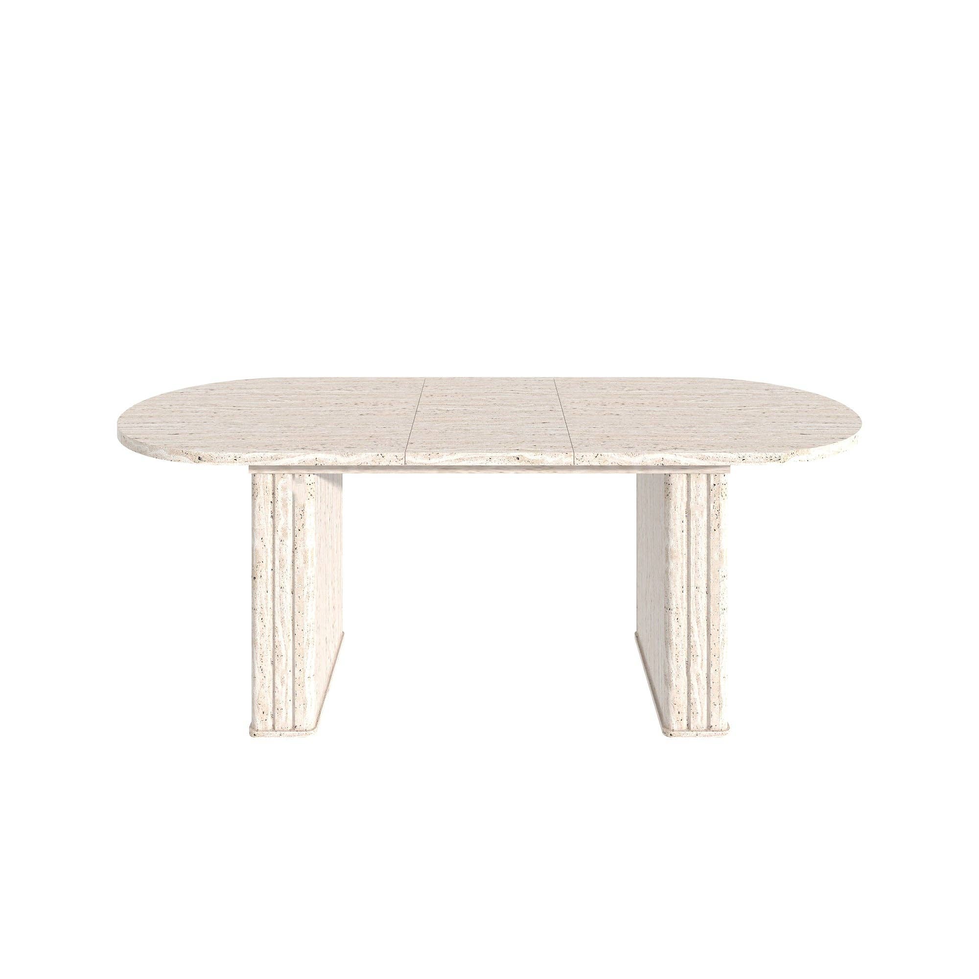 39F Inc. - Wholesale Side Table - Extendable Oval Dining Table for 4–8 People with Wood Base5