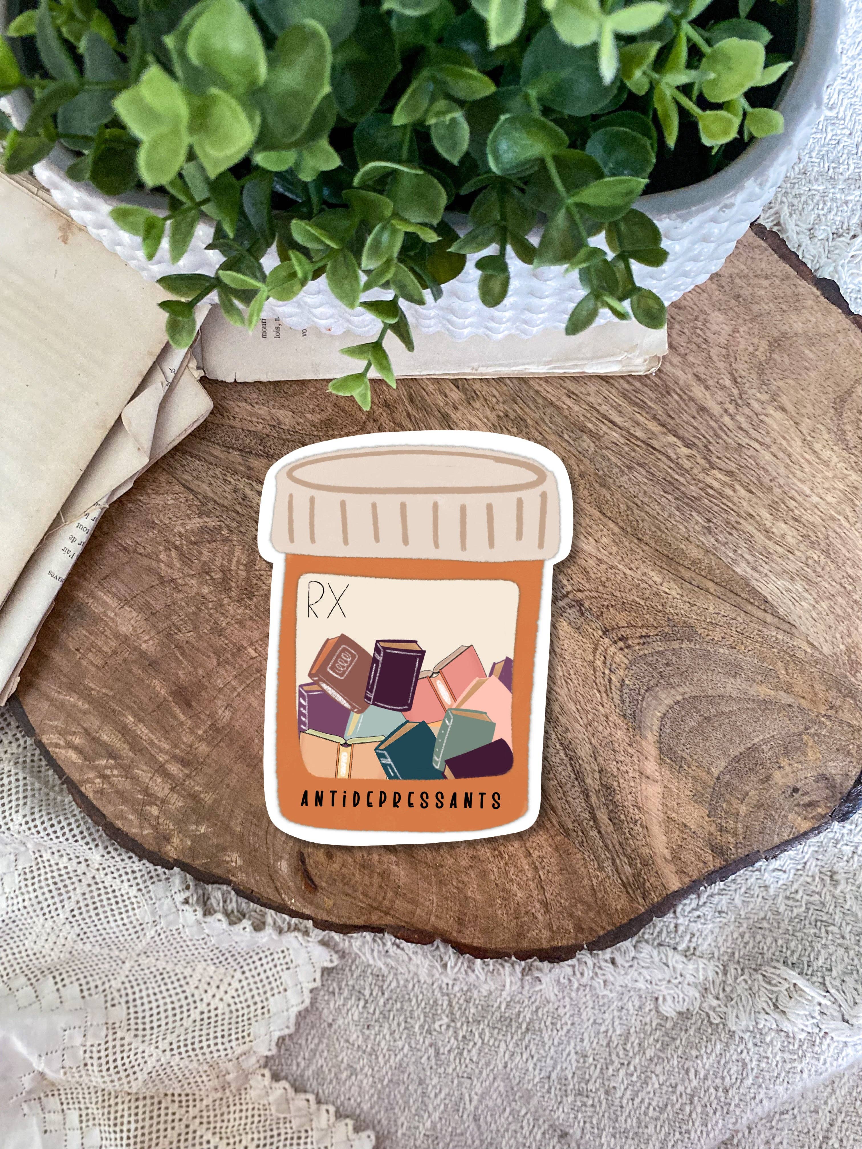 TaleMeCo - Wholesale Sticker - Antidepressants Book Vinyl Sticker, Bookish Merch