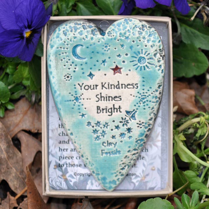 Kindness shines, boutique, gallery, USA, thank you gift for wholesale by Clay Fossils