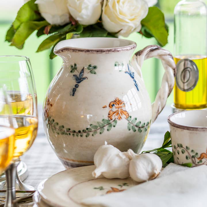 Arte Italica & Crown Linen Designs - Wholesale Pitcher - Medici Small Pitcher4