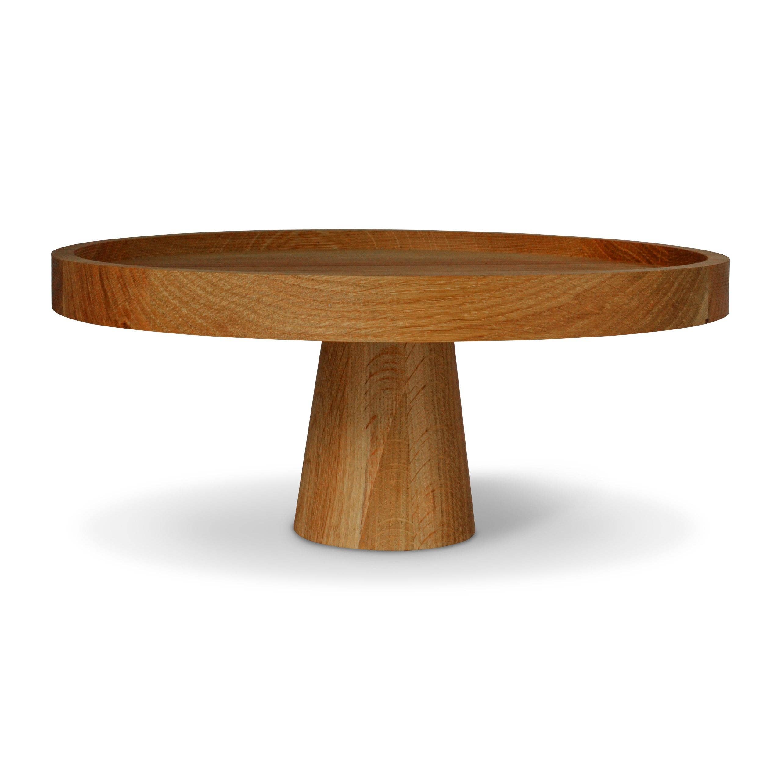 Natuhr – Bandeja de servir por atacado – Suporte para bolos redondo de carvalho - prato para servir9