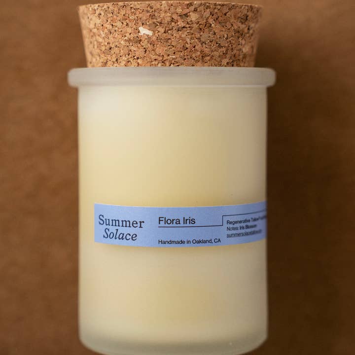 SUMMER SOLACE- Regenerative Tallow Beauty - Wholesale Jar/Filled Candle - Flora Iris – Orris & Palo Santo Candle, 6 oz6