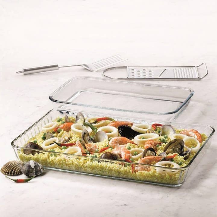 Caçarola de Vidro Retangular para Forno, Panela, 126 Oz por atacado de Hakan
