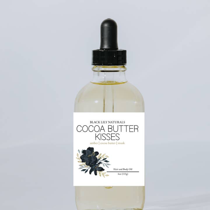 Cocoa Butter Kisses- Body Oil for wholesale by Black Lily Naturals